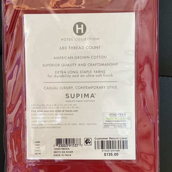 Hotel Collection 680
Thread Count Supima Sham, King. Available 2 packages - Picture 4 of 4